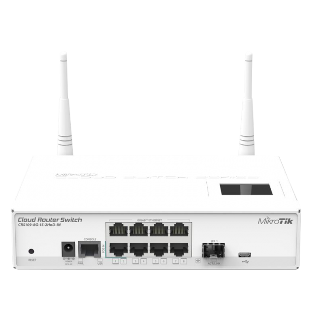 کلود روتر سوئیچ میکروتیک MikroTik CRS109-8G-1S-2HnD-IN CRS109-8G-1S-2HnD-IN 8x Gigabit Smart Switch